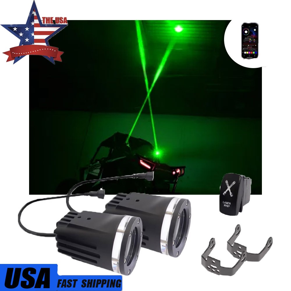 FOR ATV UTV Can Am Polaris 80w Whipless Whip Lights Laser RGB LED Spot Beam Pod