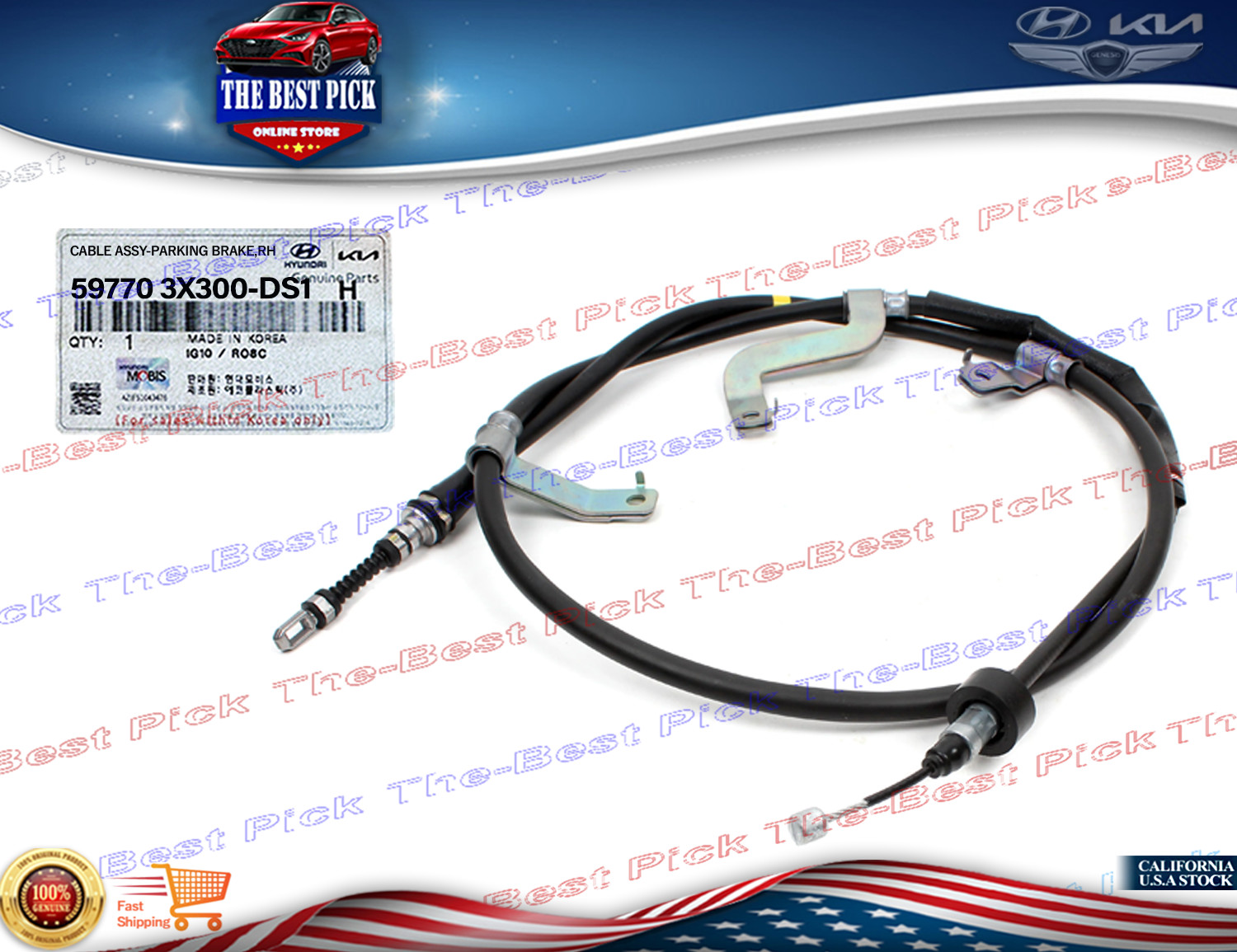 GENUINE Parking Brake Cable RIGHT ⭐ OEM ⭐ 2011-2016 Hyundai Elantra 597703X300DS