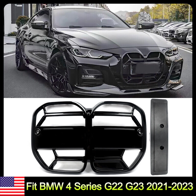 CSL Style For BMW G22 G23 2021-2023 Gloss Black Front Bumper Grille Grill Mesh