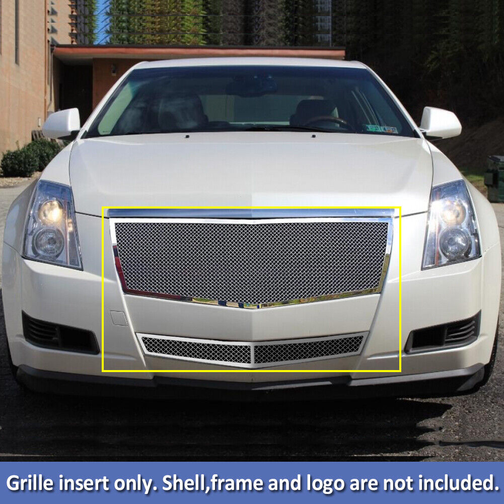 Fits 2008-2013 Cadillac CTS/CTS Coupe SS Chrome Upper Bumper Mesh Grille Insert