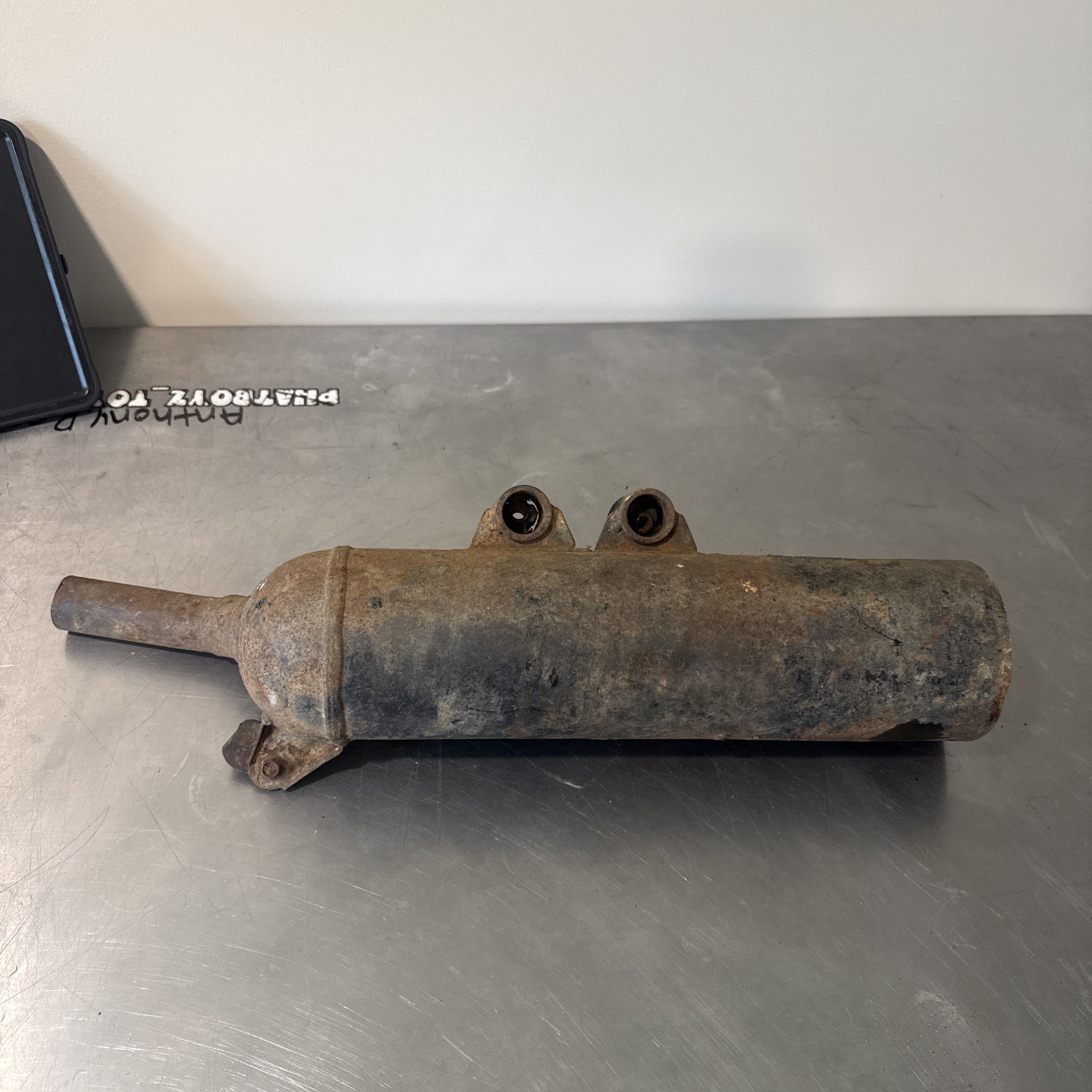 1985 85 YAMAHA TRI Z 250 OEM EXHAUST PIPE SILENCER MUFFLER 1986 86 YTZ 250 Bin6