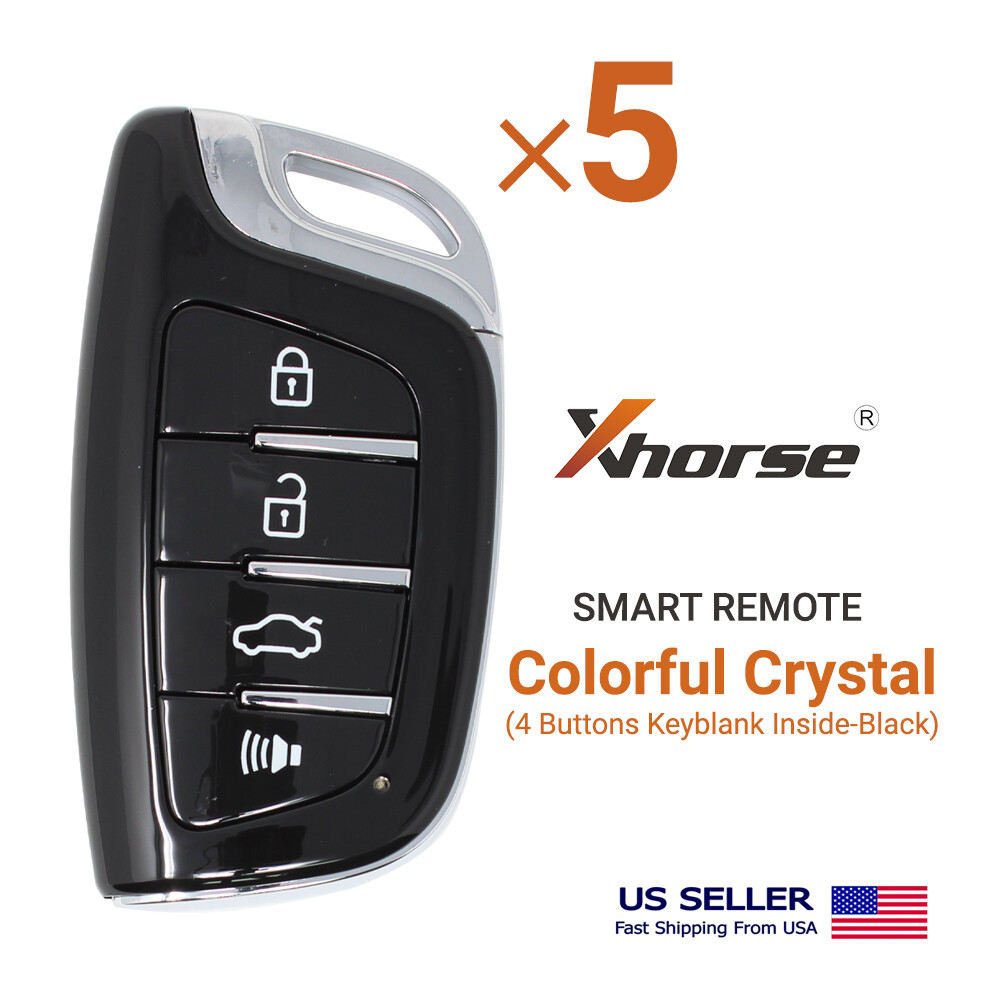 5× Xhorse Universal Smart Proximity Remote Key Crystal Black 4 Buttons XSCS00EN