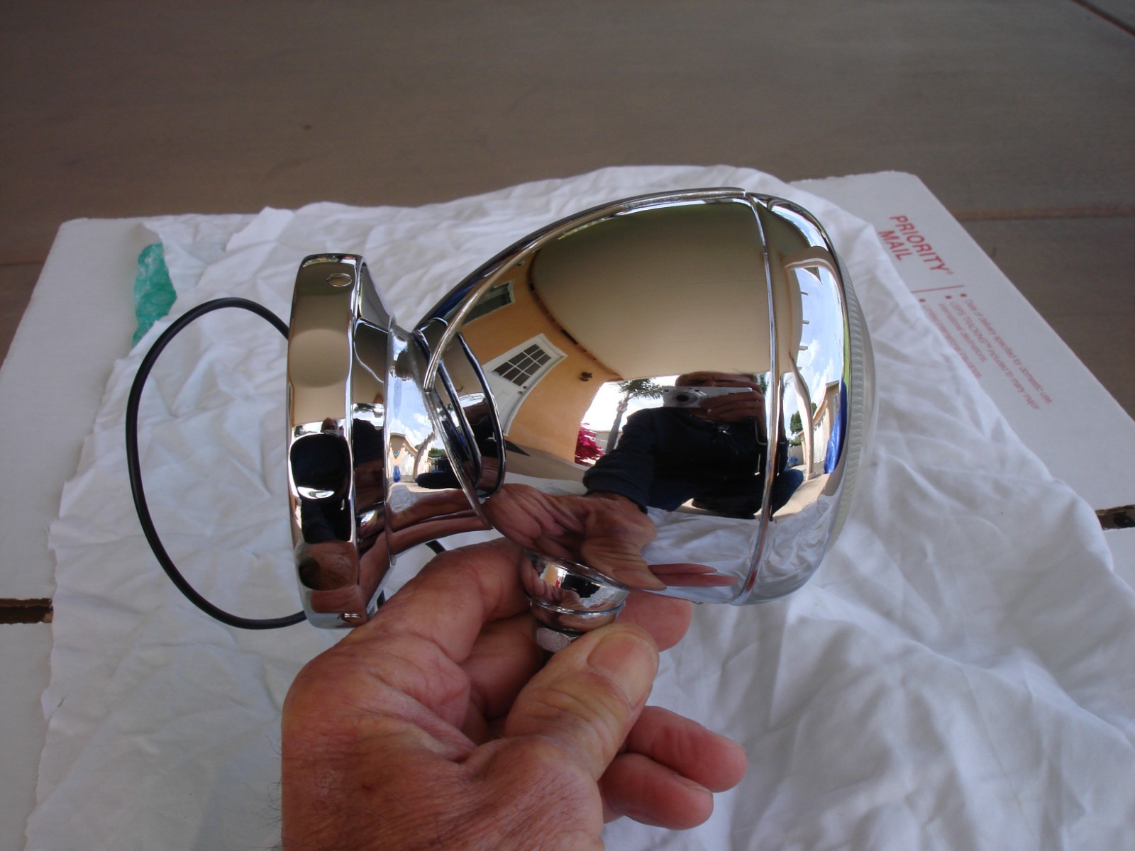 HELLA SPOTLIGHT MIRROR VINTAGE BMW Motorcycle, VW Bug, Bus, NEW 