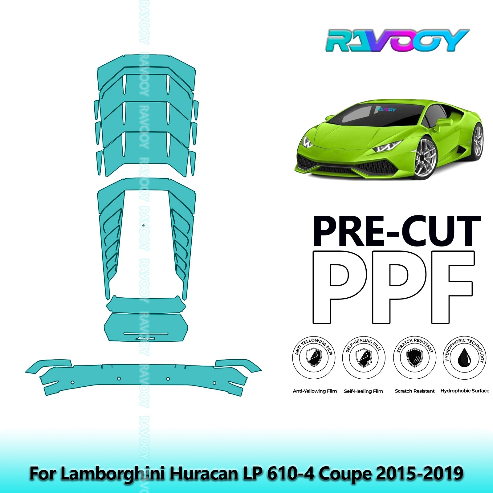 PreCut Paint Protection PPF Kit For Lamborghini Huracan LP 610-4 Coupe 2015-2019
