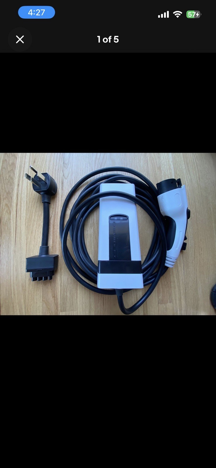OEM GM Chevy Bolt Dual Level EV Charge Cord 120V 240V Charger 85163382