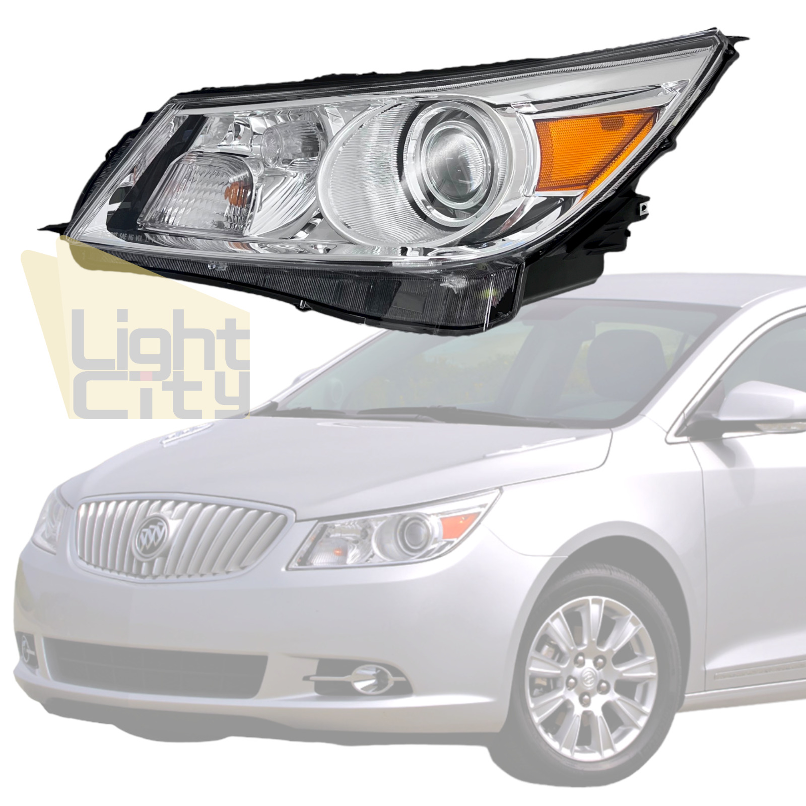 For 2010-2013 Buick LaCrosse Chrome [HID/Xenon w/o Kit] Driver Side Headlight LH