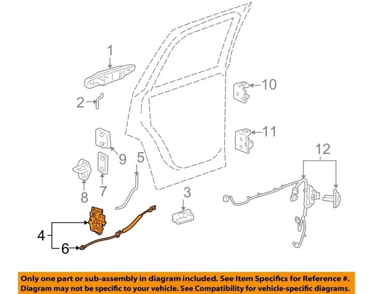 GM OEM 12-14 Escalade,Tahoe,Yukon Rear Door Lock Hardware-Lock Assy 22862033