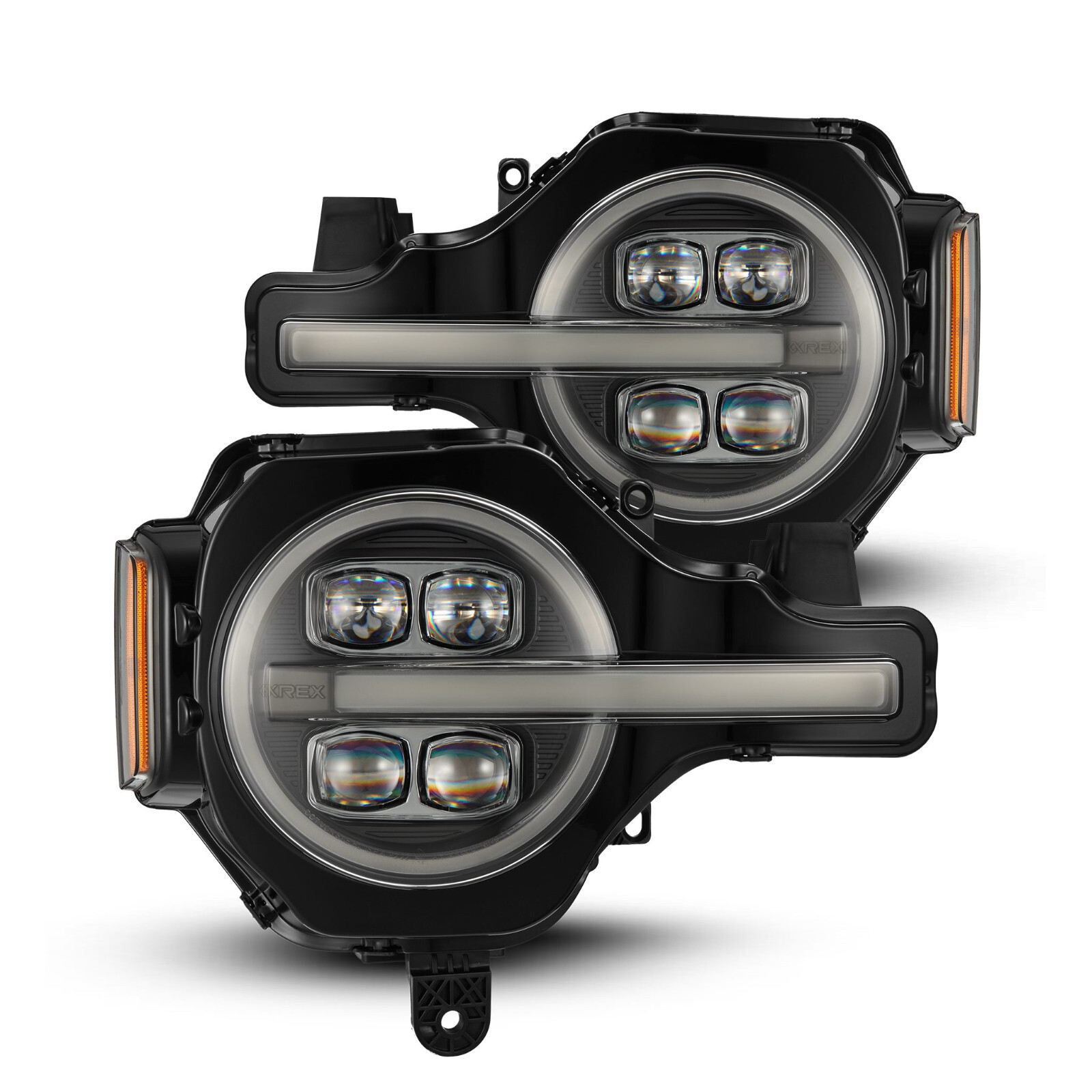 For 21-26 Ford Bronco Black Housing Nova LED Projector Headlamps Headlights