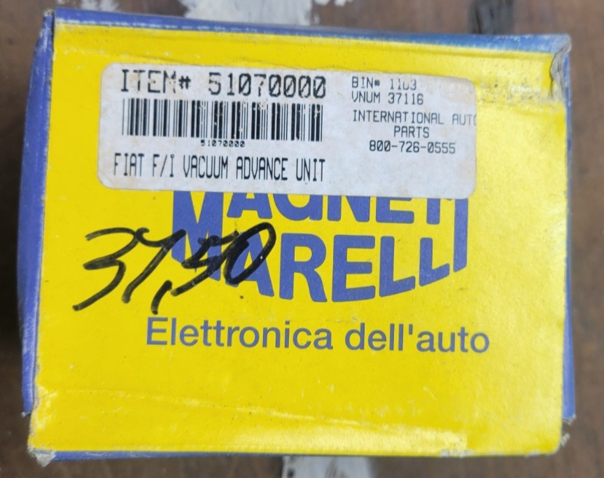 Magneti Marelli Fiat Fuel Injection Vacuum Advance Unit 51070000 NOS Magneti Marelli Fiat Fuel Injection Vacuum Advance Unit 51070000 NOS