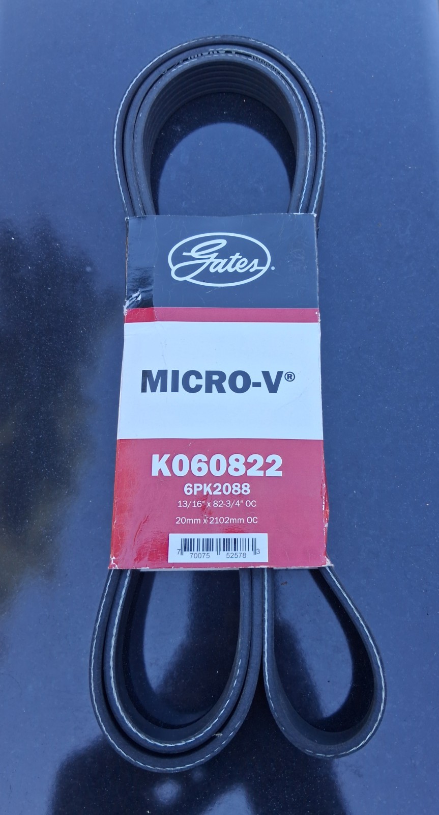 Serpentine Belt Micro-V Belt Gates K060822 6PK2088