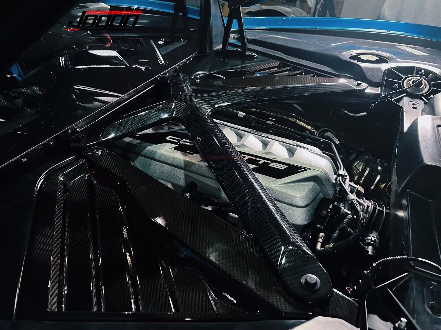 Real Carbon Rear Engine X-Brace Struct Bar For Corvette C8 Coupe Z51 Z06 2020-24