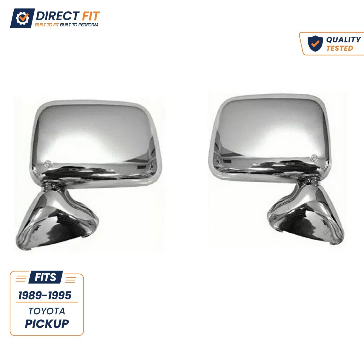 New Fits 1989-1995 TOYOTA PICKUP Left Right Side Chrome Manual Mirror Set of 2