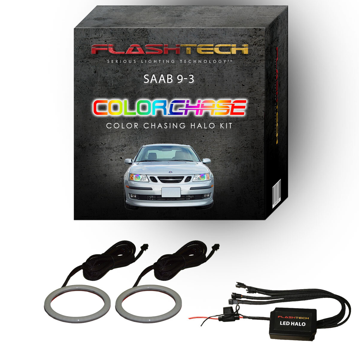 Dream Color Chasing Dynamic LED Halo kit for 2003-2007 Saab 9/3/2016 Headlights