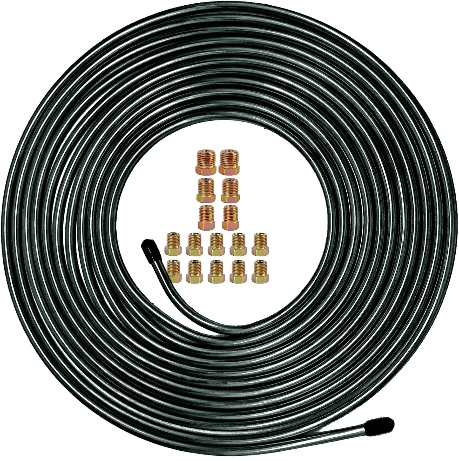 Muhize 3/16 Brake Line Tubing Kit - Upgraded 25 Ft. of Flexible Pvf-Coated Steel