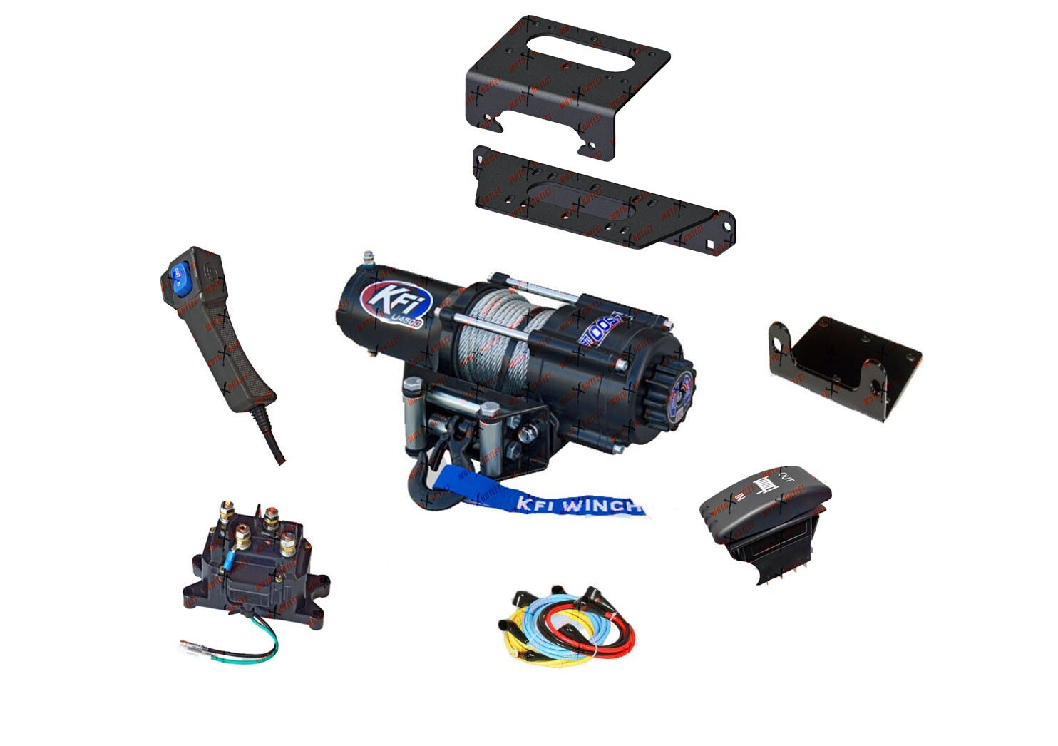 Polaris Ranger XP 1000 Winch and Mount Plate Kit 2018-2026 4500 lbs KFI UTV