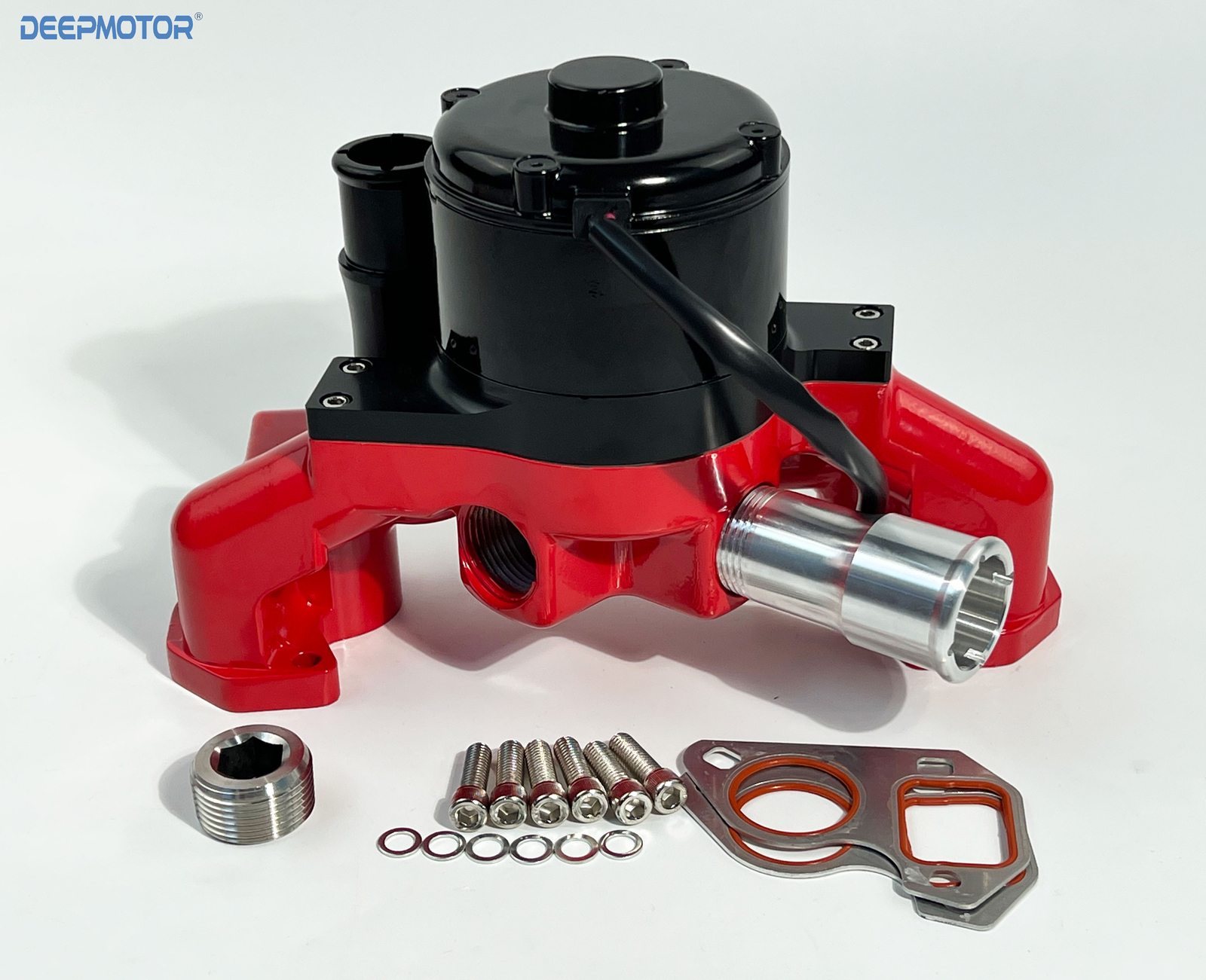 Deepmotor LS LS1 LS2 LS3 LS6 6.0 Engine Electric Water Pump 35+ GPM Aluminum Red
