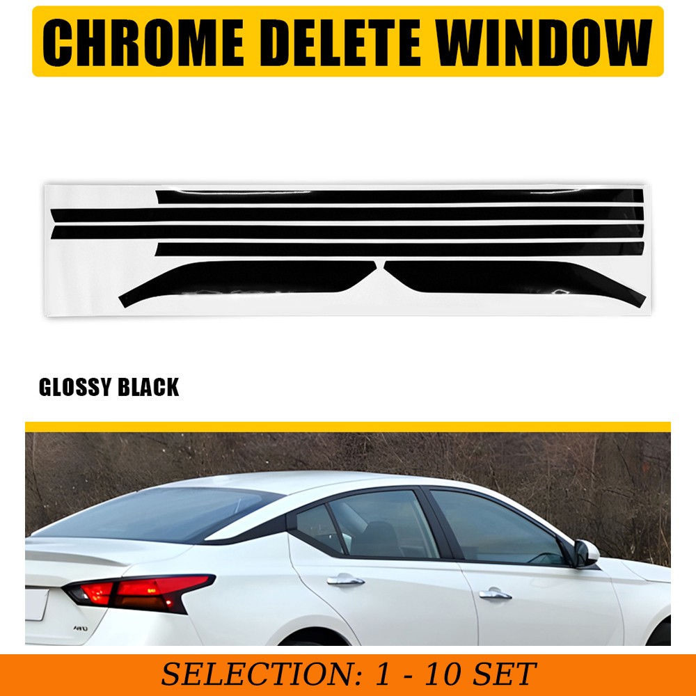 1-10Set Glossy Black Tint Vinyl Window Overlays Sticker For Nissan Altima 19-25