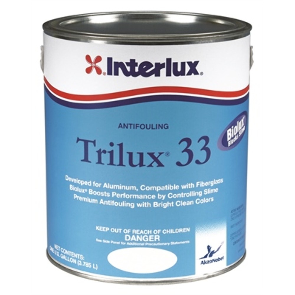Interlux YBA063/1 Trilux 33 Antifouling BLACK Paint w Biolux Gallon BoatHull