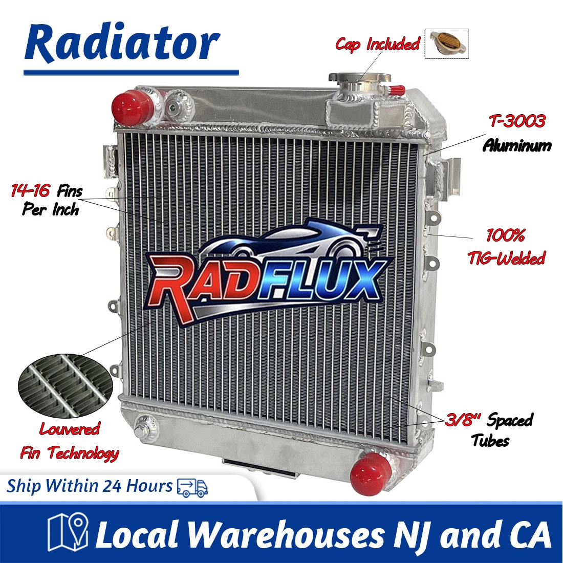 1302078 Cooling Radiator Fit Opel GT Coupe 1.9L Engine Manual Transmission 68-73