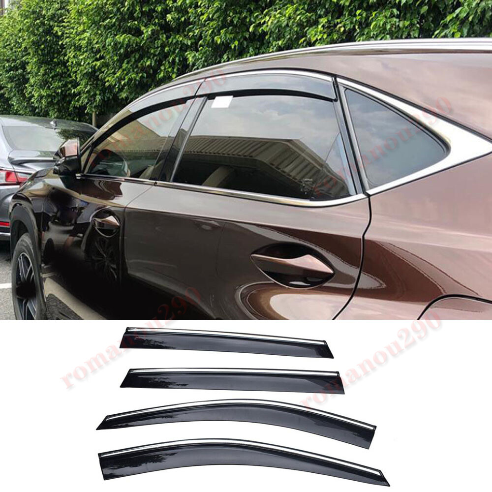 For Lexus NX200t 300h 2015-2021 W/Chrome Window Visor Vent Shades Sun Rain Guard For Lexus NX200t 300h 2015-2021 W/Chrome Window Visor Vent Shades Sun Rain Guard