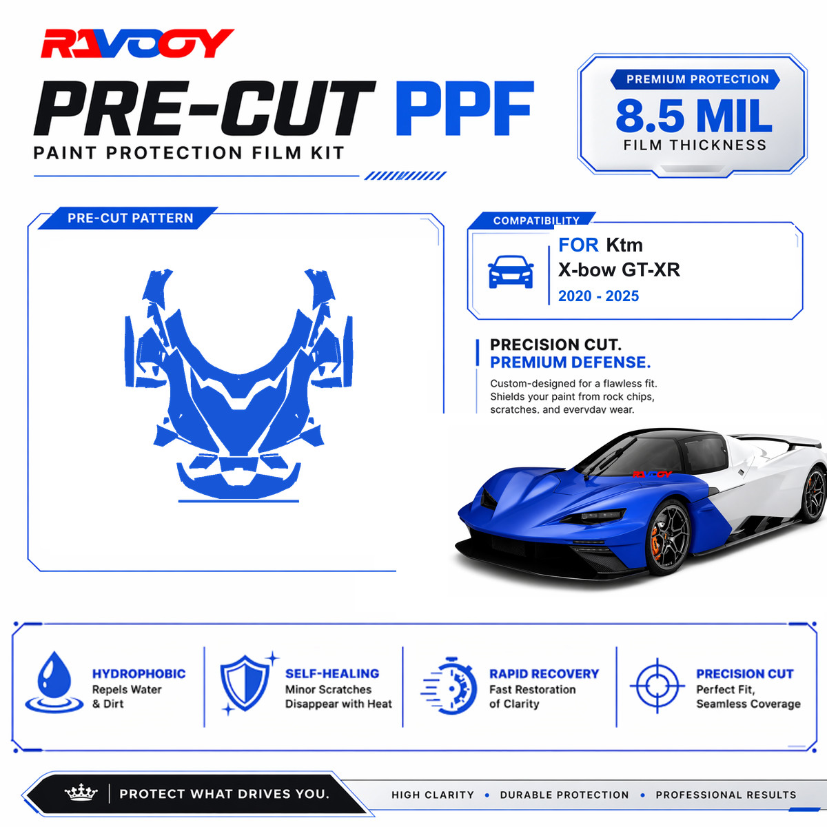 Precut PPF Clear Bra Kit For Ktm X-bow GT-XR 2020-2026 Paint Protection Film TPU