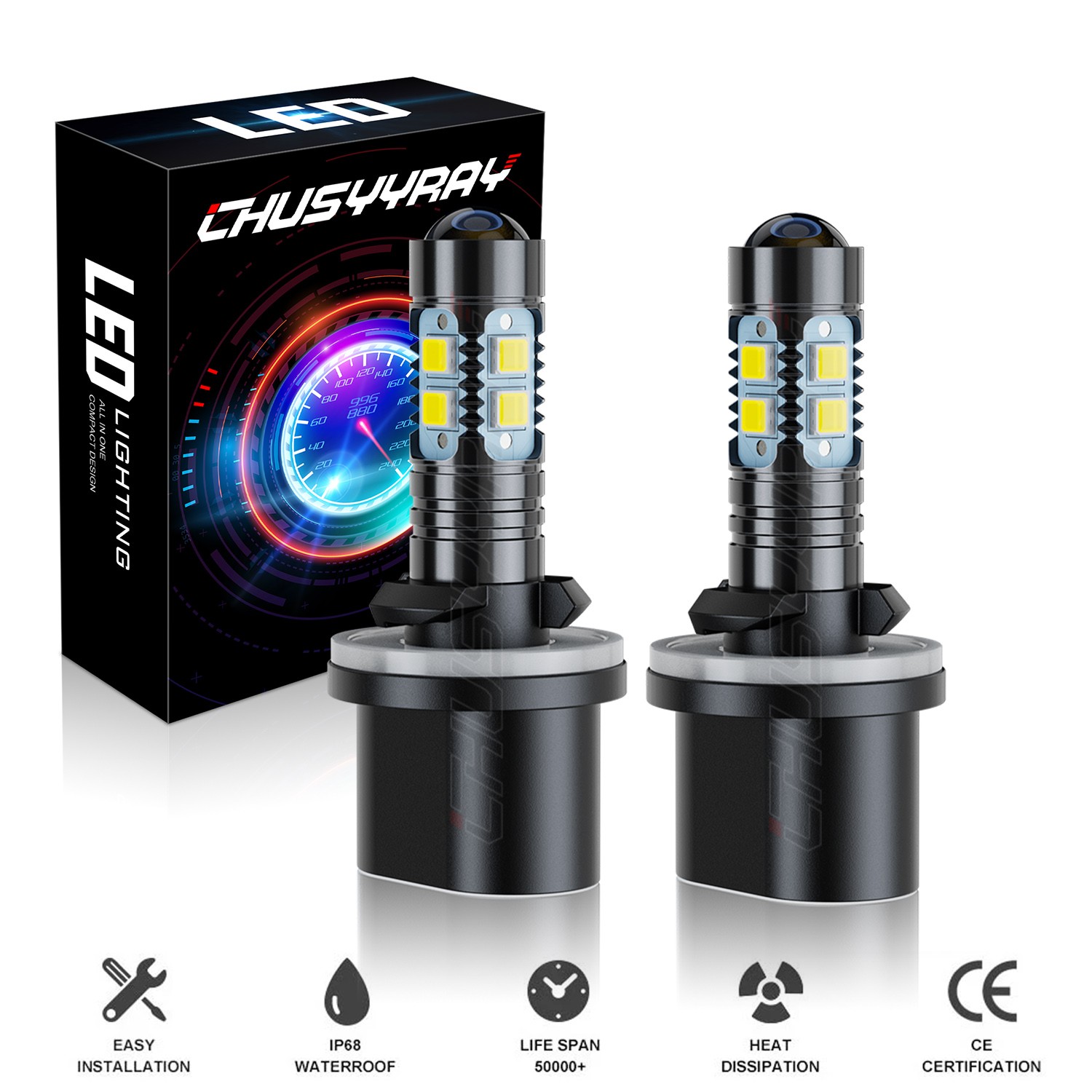 2PC 880 Led Fog/Driving Light Bulb 6000K Xenon White High Power 890 892 893 899