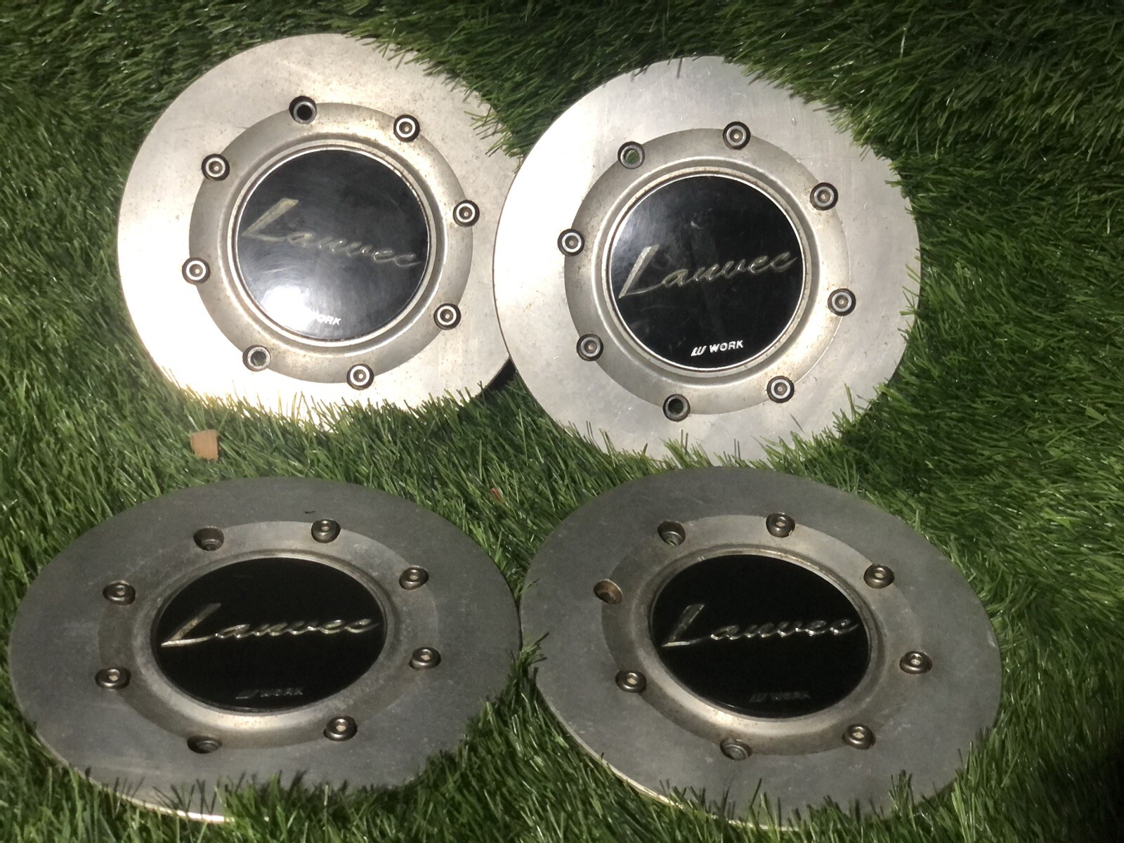 Rare JDM  Work Lanuee center cap 19cm Wheel Set 4 pcs.