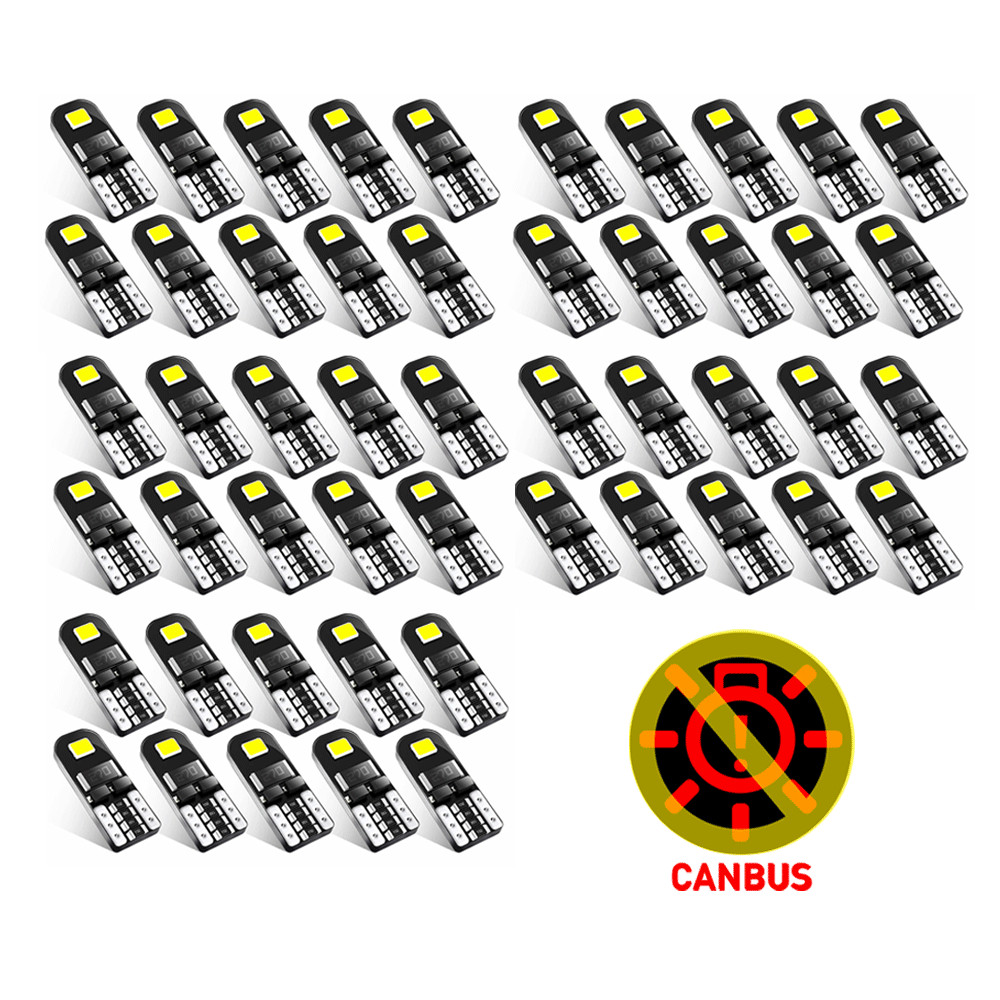 10/20/30x White LED License Plate Interior Light Bulb T10 194 168 W5W 2825 6000K