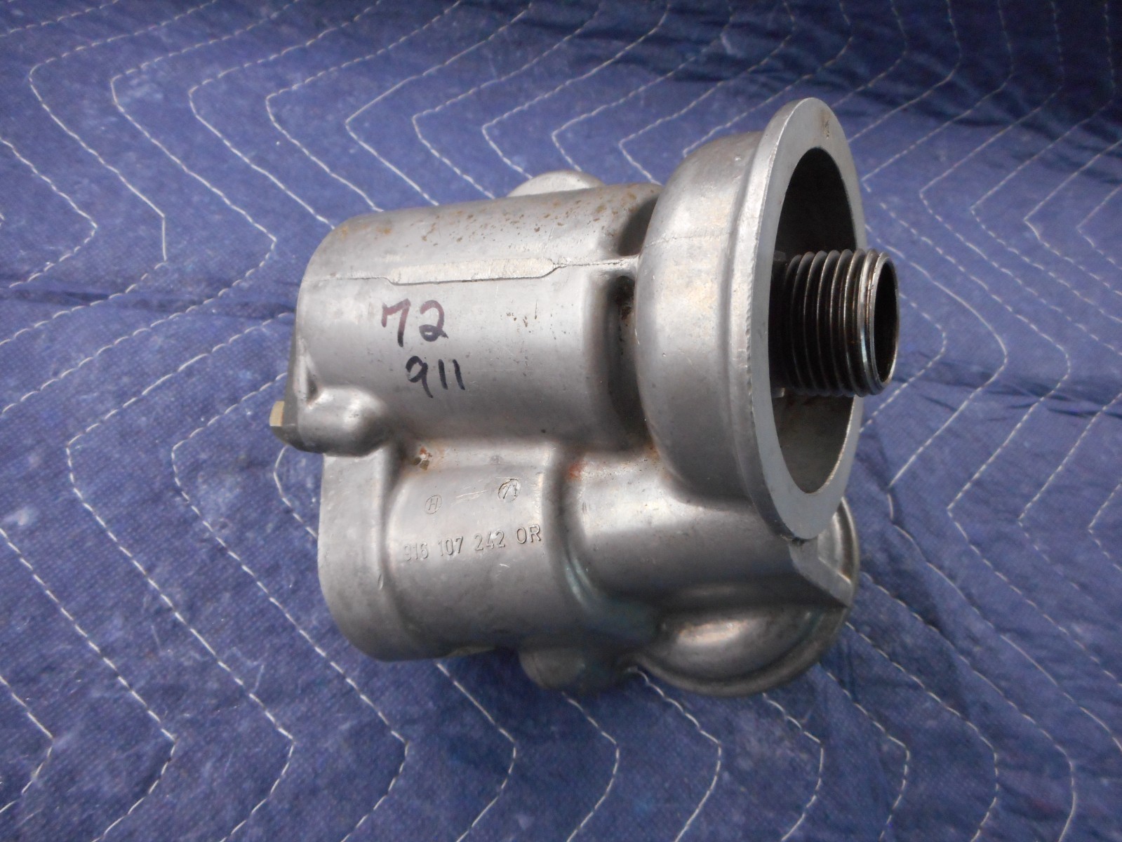 OEM 1972 Porsche 911 Side Oiler Filter Adapter 2.4L Tank Thermostat Housing