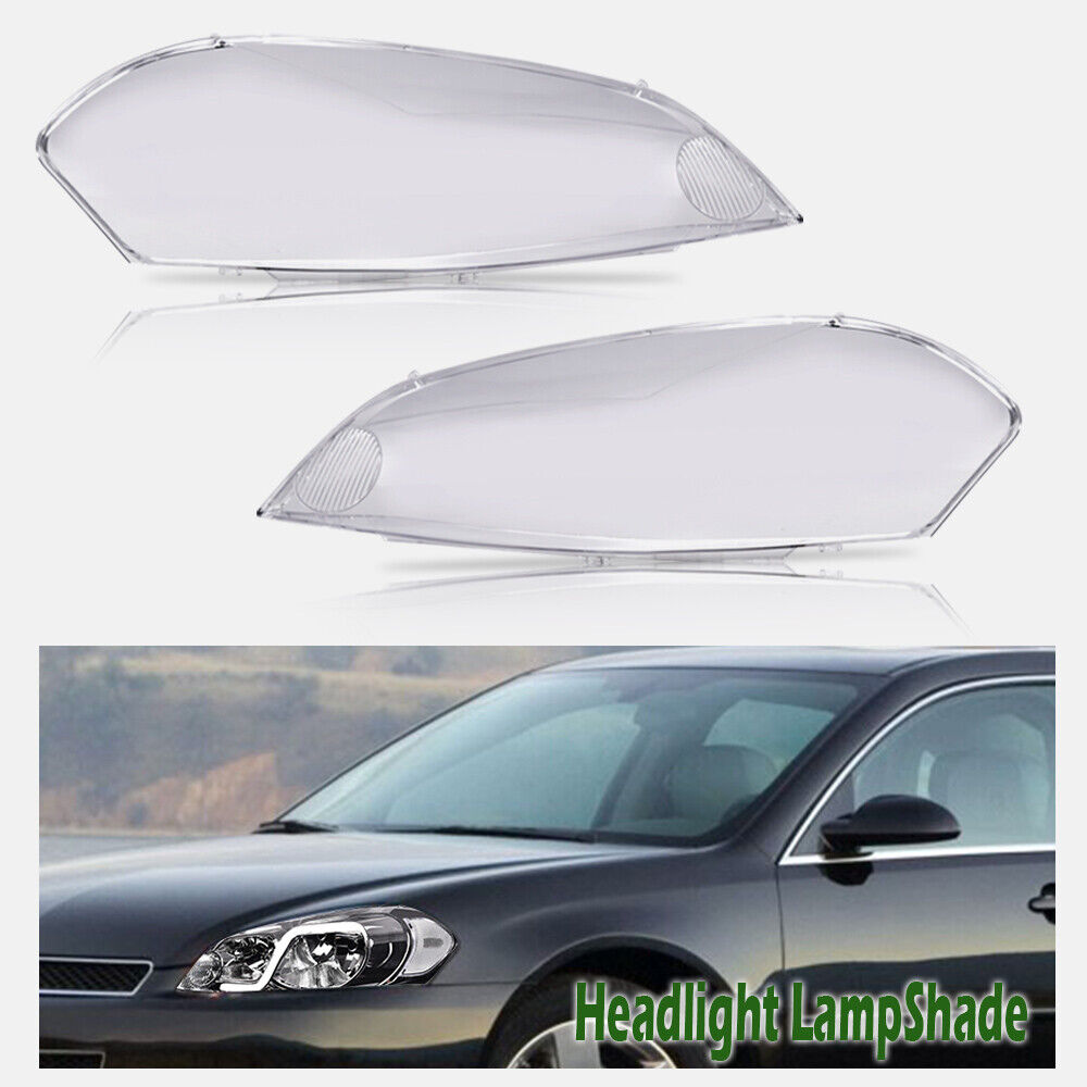 Pair Headlight Lens Cover Clear Fit For 06-13 Chevy Impala/06-07 Monte Carlo