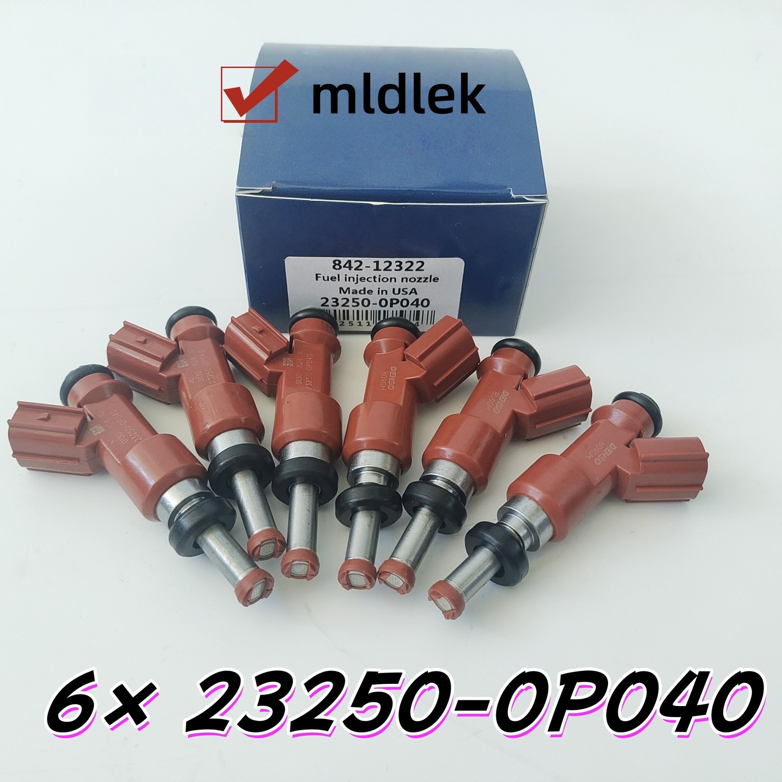 New 6 pcs 23250-0P040 Fuel Injectors For DENSO Lexus Toyota 3.5L V6
