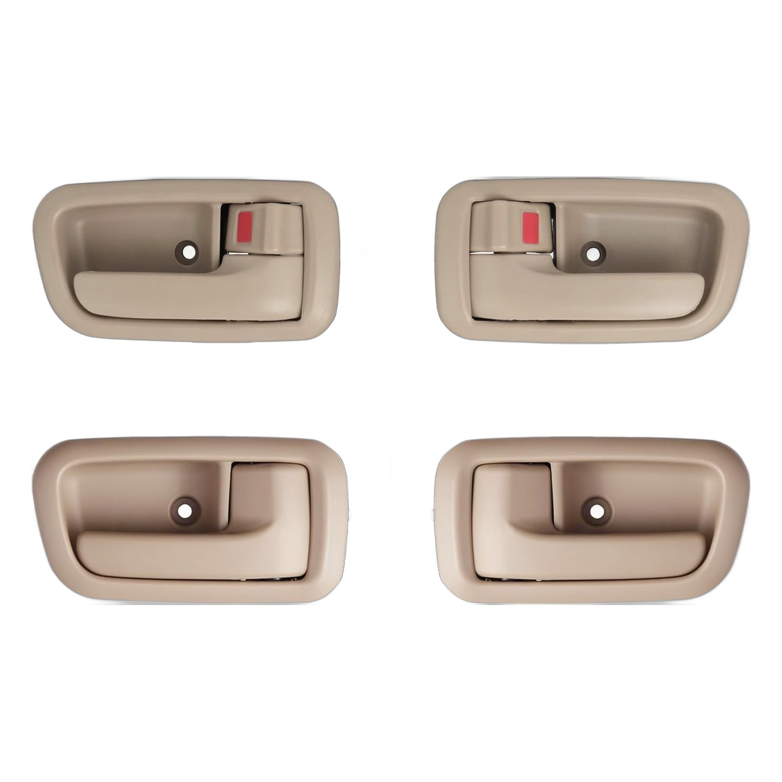 Set of 4 Interior Door Handles W/Bezel (Beige) Compatible with 2000-2006 Toyota