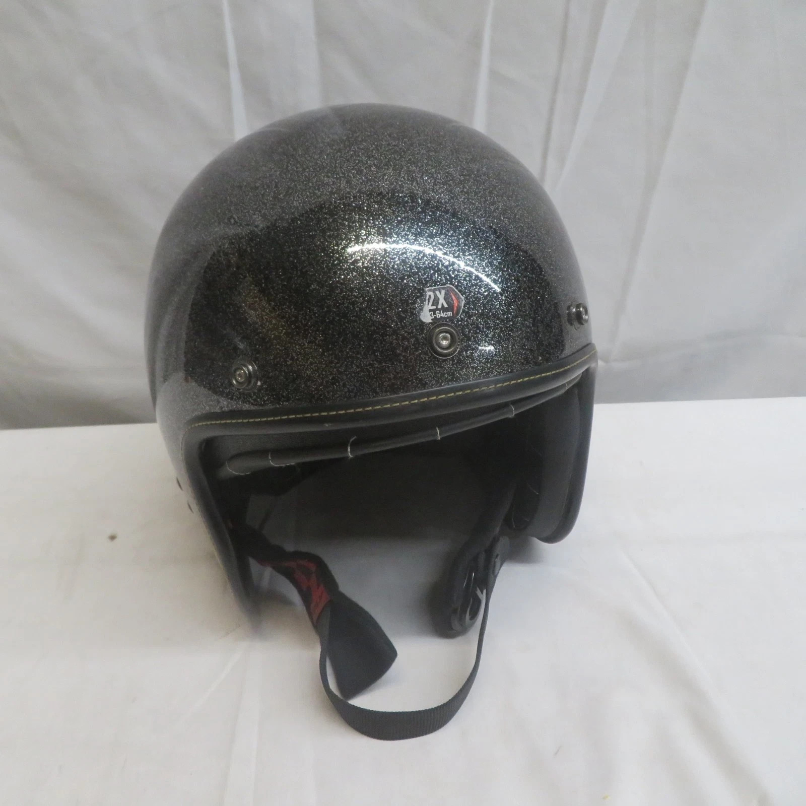 Vintage Fly Racing Street Open Face Helmet Large Metal Flake Low-Profile 2XL