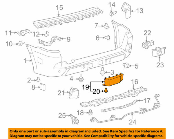 52169-60220-B1 Toyota Cover, rear bumper, lower 5216960220B1, New Genuine OEM Pa