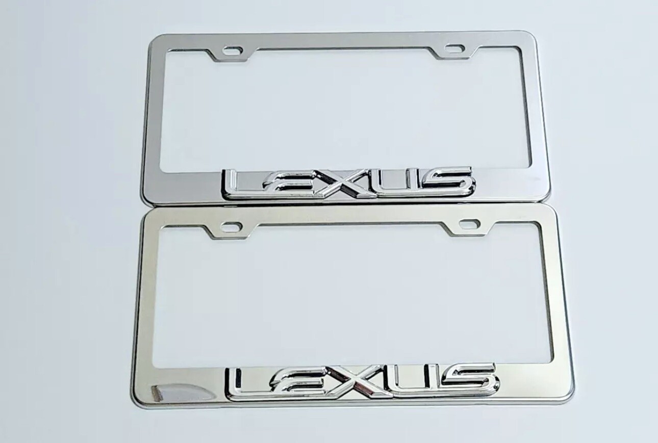 2 pcs Silver License Plate Frame for 3D Lexus Logo 2 pcs Silver License Plate Frame for 3D Lexus Logo
