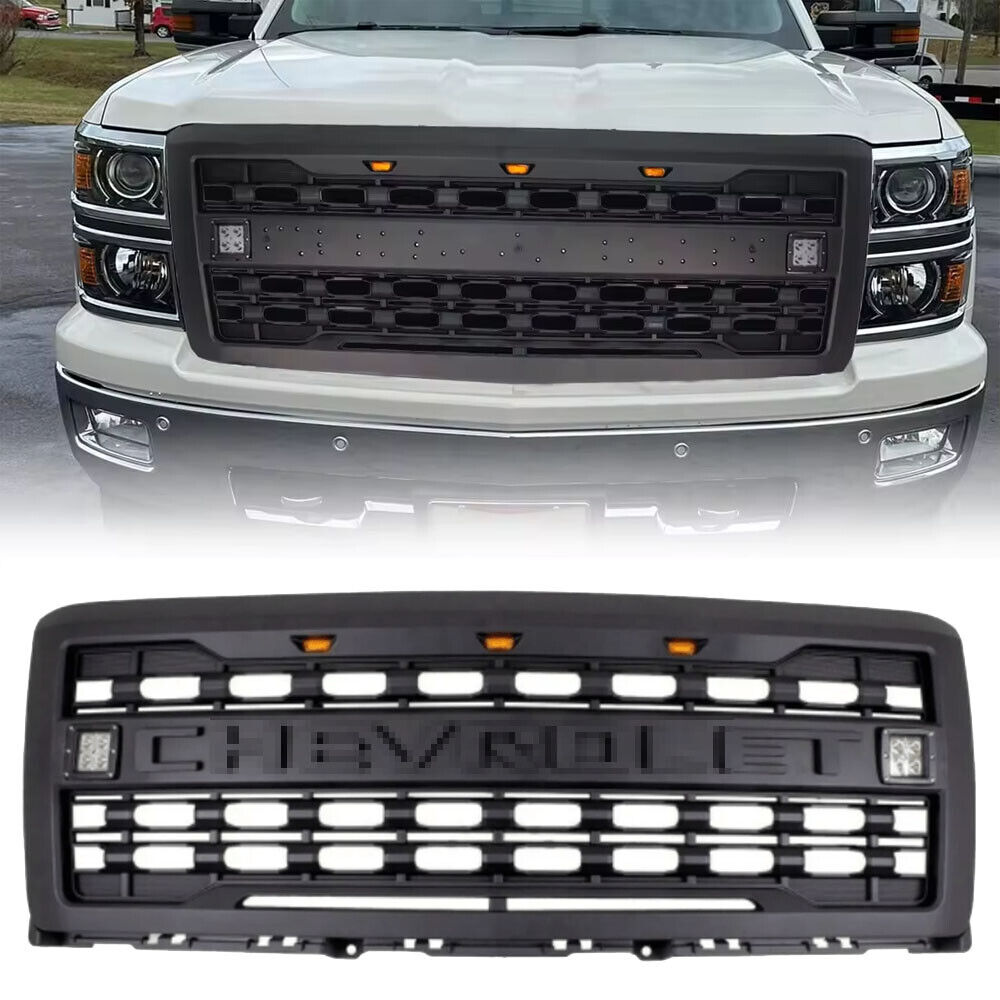 Grill For 2014-2015 Chevrolet Silverado 1500 Front Upper Grille W/3+2 Lights NEW