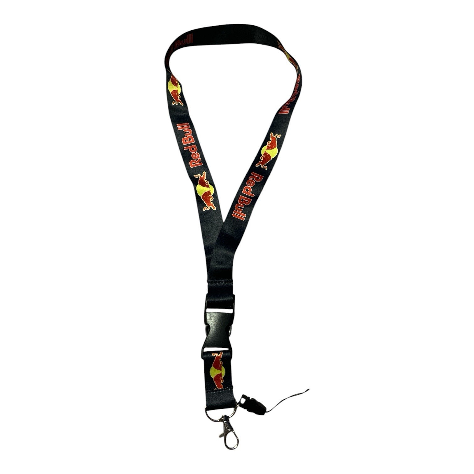 Red Bull Black Lanyard Double Sided Logo Detachable ID / Keychain NEW Red Bull Black Lanyard Double Sided Logo Detachable ID / Keychain NEW