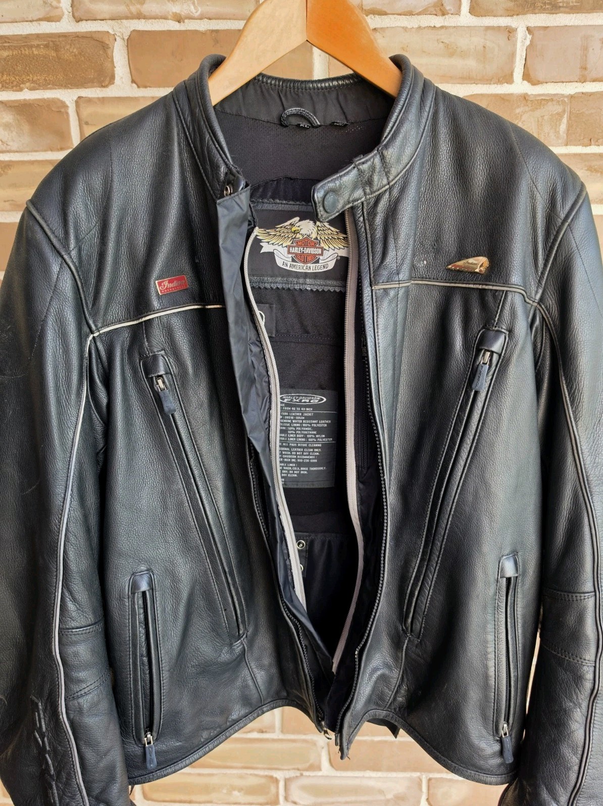 Harley-Davidson FXRG Leather Motorcycle Jacket XL Black Biker Riding Coat