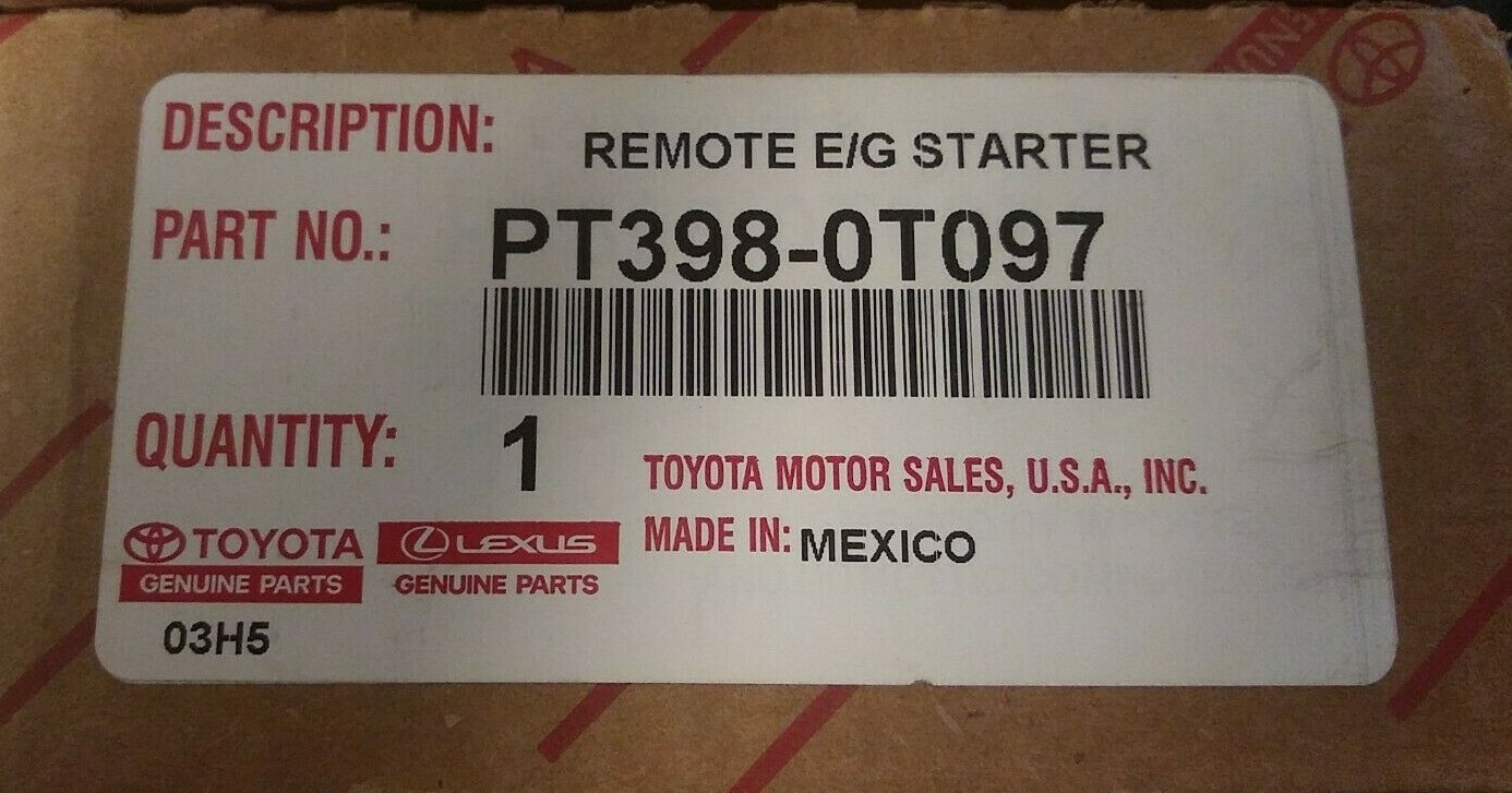 (1) GENUINE OEM NEW Toyota Starter Module  2011-2017 PT398-0T097