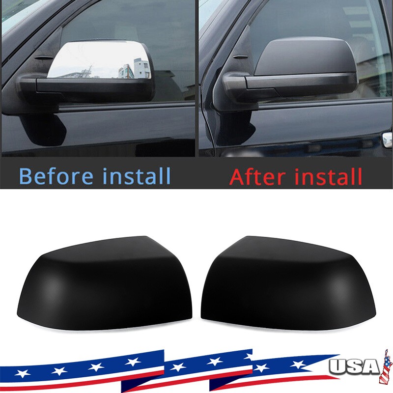 2x Matte Black Side Mirror Cover Cap Replacement For Toyota Tundra Sequoia 07-19 2x Matte Black Side Mirror Cover Cap Replacement For Toyota Tundra Sequoia 07-19
