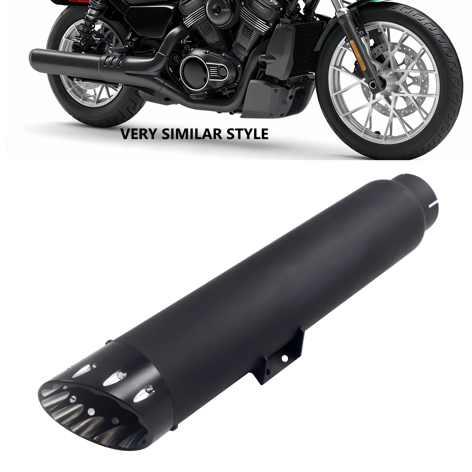 4.5\'\' Slip-On Muffler for Harley Nightster 22–26, CERAKOTE Ceramic Coating