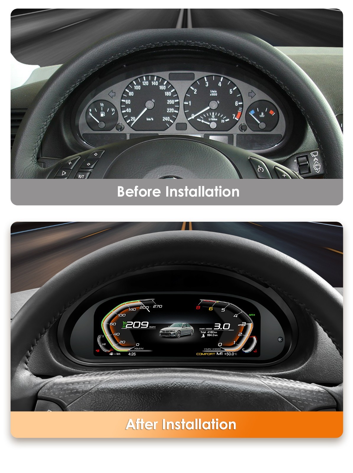 10.25'' Linux Virtual Cockpit Digital Dash Cluster Fit BMW E46 3Series 1999-2004 10.25'' Linux Virtual Cockpit Digital Dash Cluster Fit BMW E46 3Series 1999-2004