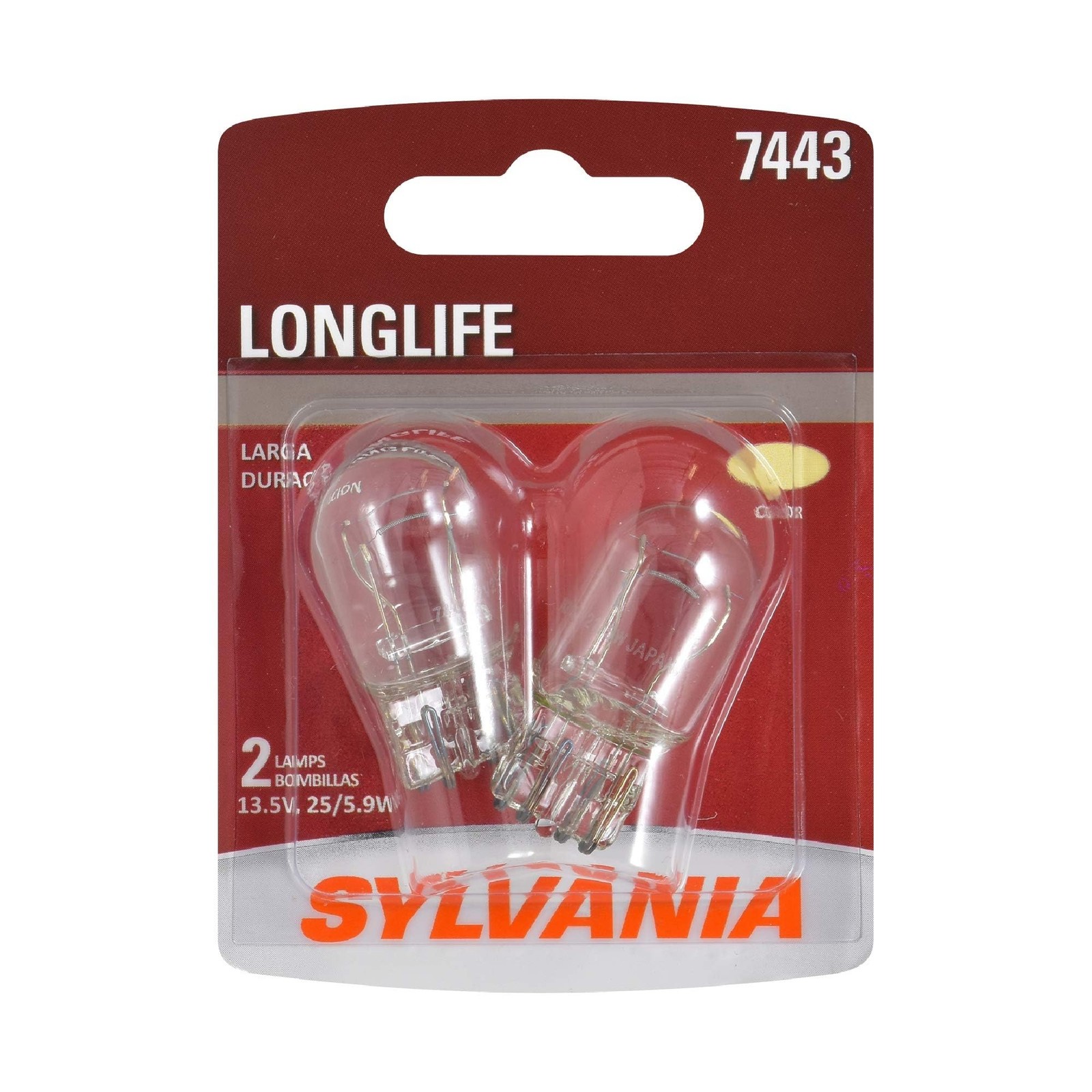 SYLVANIA - 7443 Long Life Miniature - Bulb, Ideal for Daytime Running White 