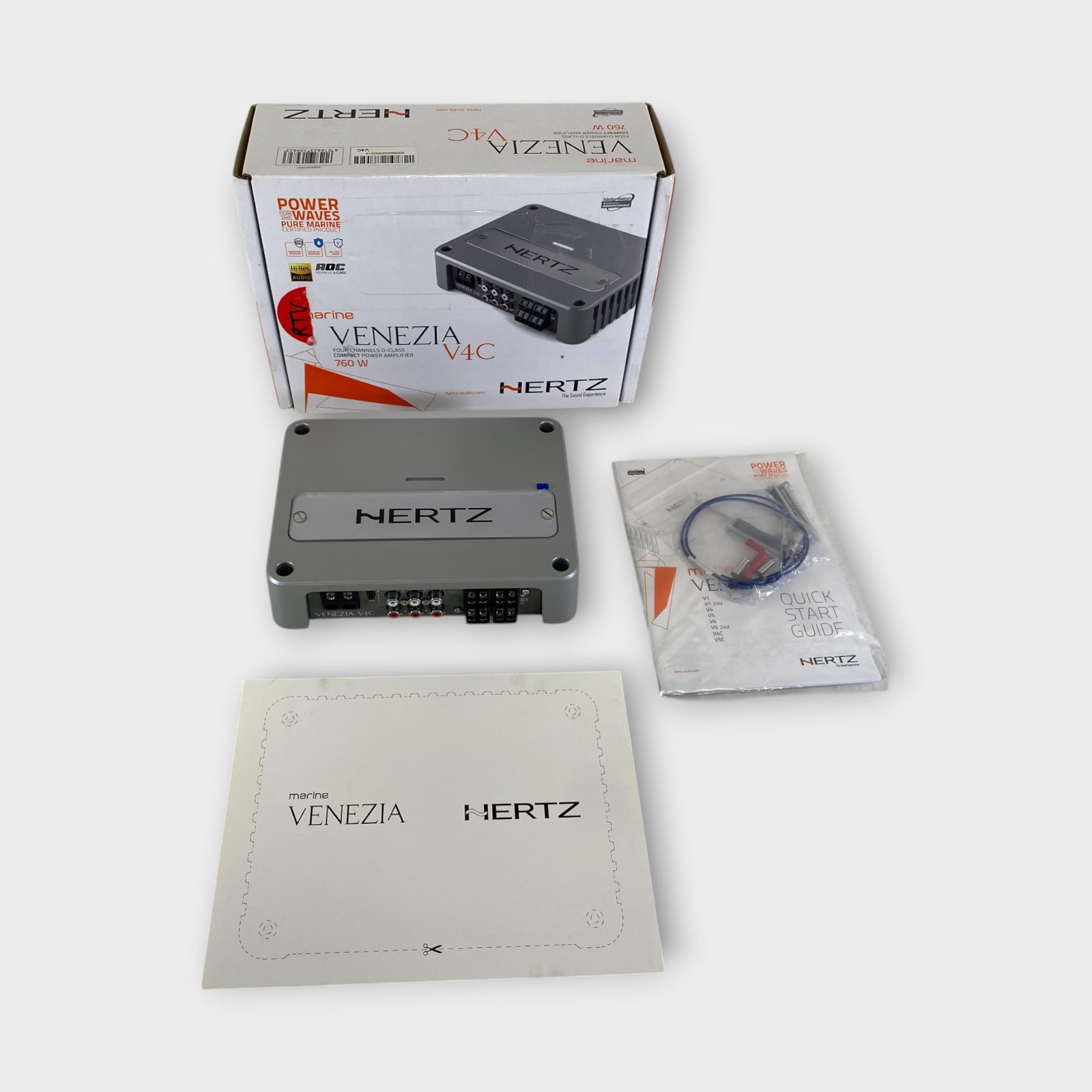 Hertz Venezia V4C Marine 4-CH D-Class Compact Amplifier New-Old-Stock