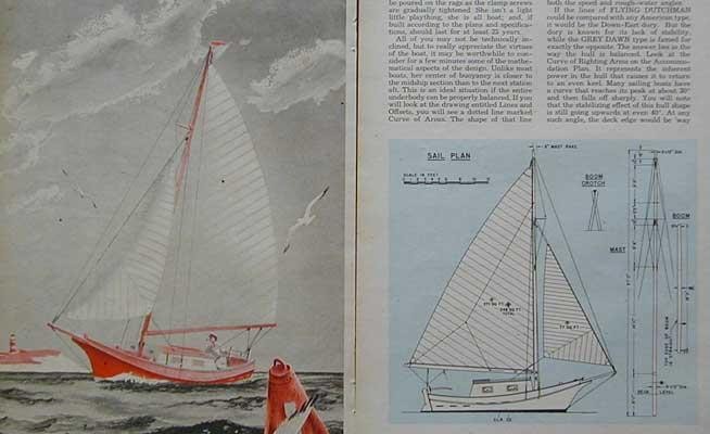 22\' Sailboat Grey Dawn Flying Dutchman 1949 HowTo build PLANS