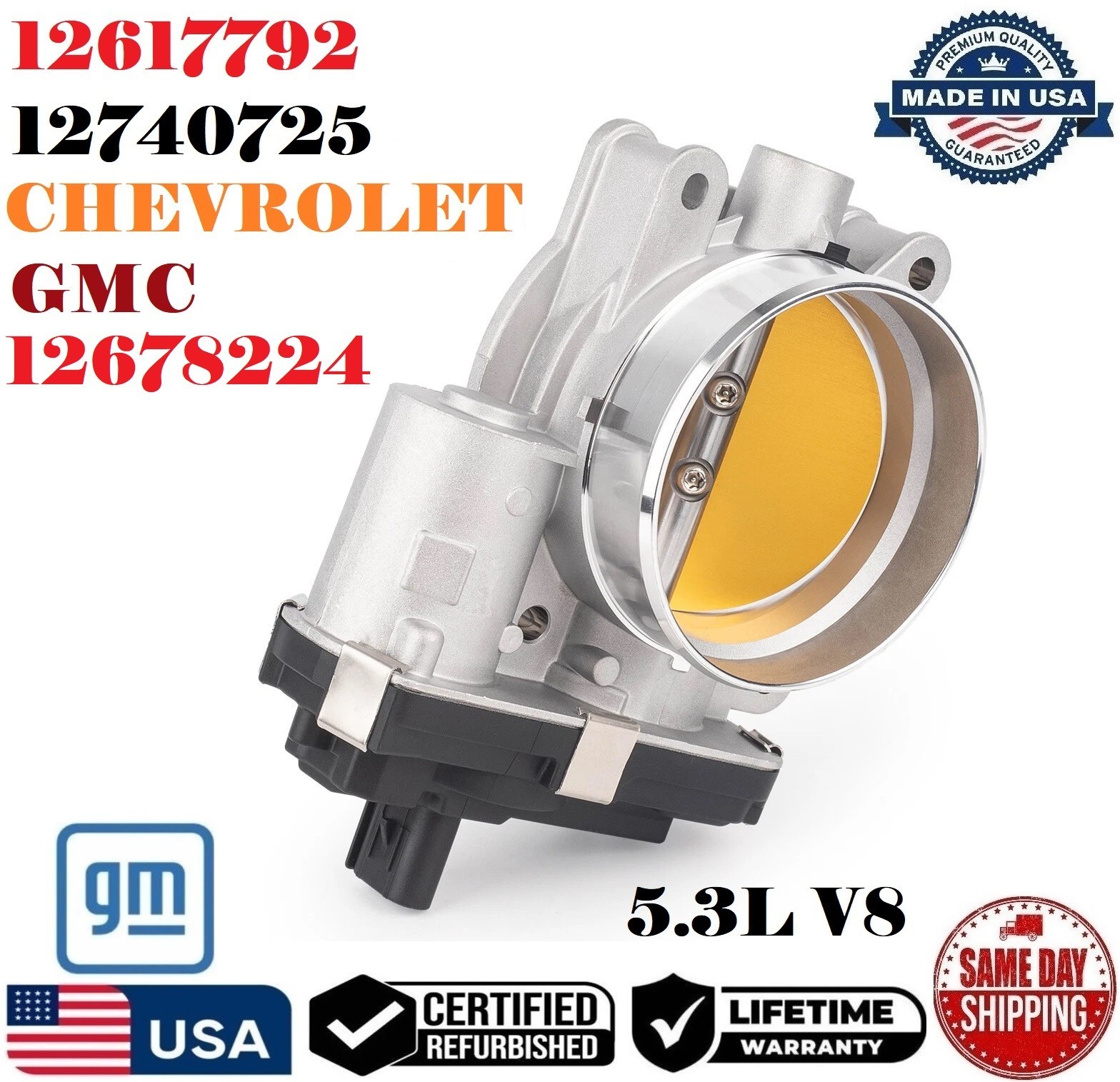 ✅ GENUINE GM Throttle Body For 2014-2023 GM CHEVROLET & GMC 5.3L V8 # 12617792