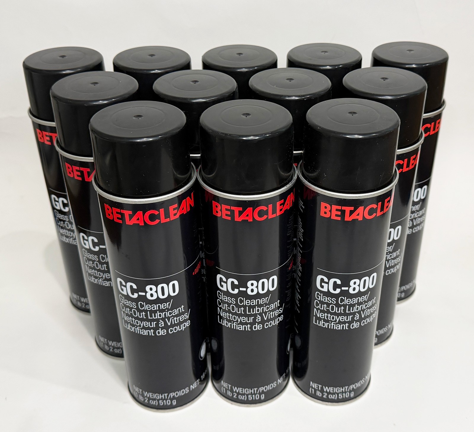 12 Dow Automotive / Dupont Betaclean GC-800 Glass Cleaner 18oz Cans - 12 Pack