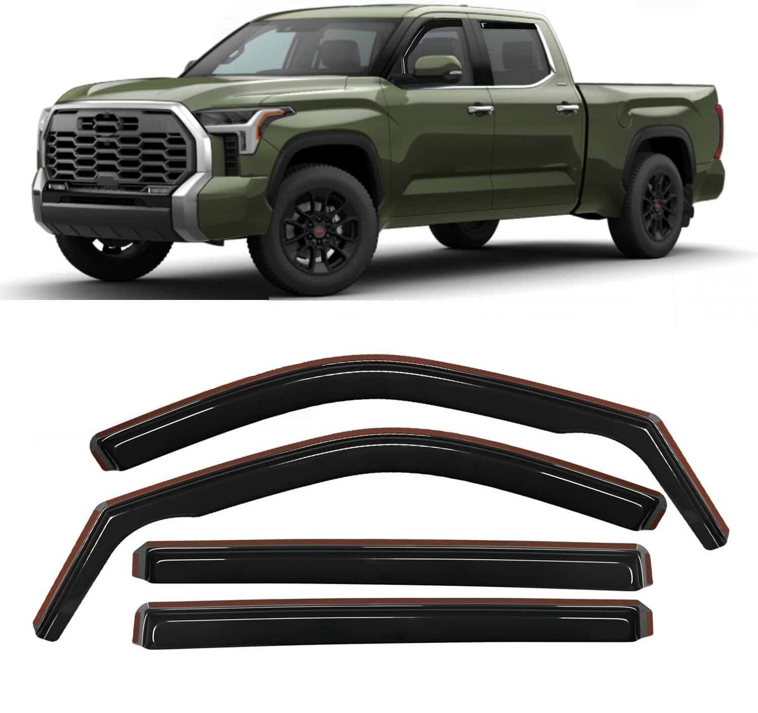 In Channel Window Sun Rain Visor Wind Guard Fit 2022-2026 Toyota Tundra CrewMax In Channel Window Sun Rain Visor Wind Guard Fit 2022-2026 Toyota Tundra CrewMax