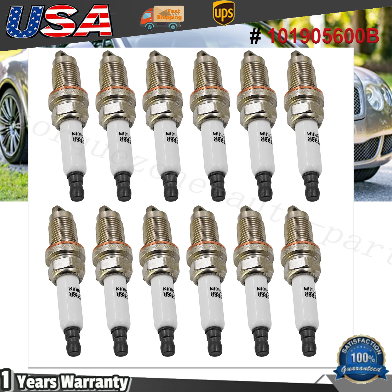 12Pcs Spark Plugs 101905600B For 2004-10 Bentley Continental Gt Gtc Flying Spur