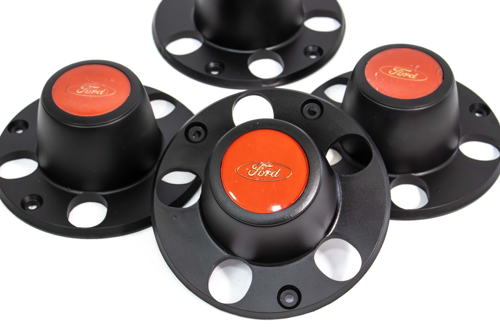 1980-1996 Ford F150 plastic hub caps Black red 5 lug 1980-1996 Ford F150 plastic hub caps Black red 5 lug